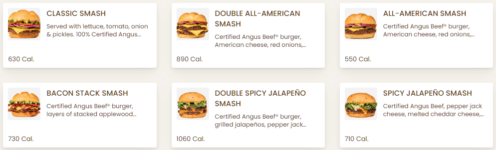 smashburger nutritions
